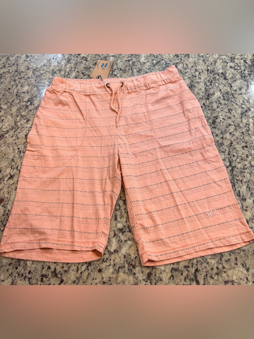 Men's Peach Drawstring Casual Pima Cotton Lounge Shorts